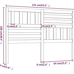 Vidaxl Tête de lit Marron miel, 141x4x100 cm Bois massif de pin Best