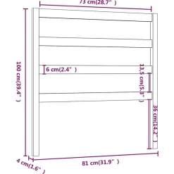 Vidaxl Tête de lit Marron miel 81x4x100 cm Bois massif de pin 817618