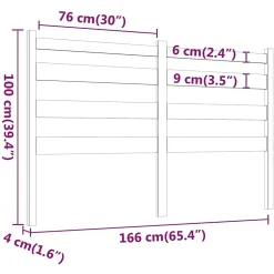 Vidaxl Tête de lit Marron miel 166x4x100 cm Bois massif de pin 818433