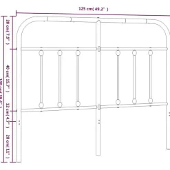 Vidaxl Tête de lit métal blanc 120 cm 352658