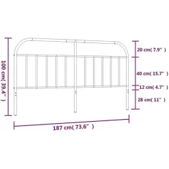 Vidaxl Tête de lit métal blanc 180 cm 353720 Clearance
