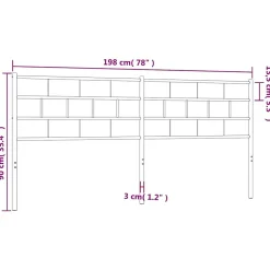 Vidaxl Tête de lit métal noir 193 cm 355696 New