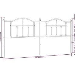 Vidaxl Tête de lit métal noir 200 cm 353477 Hot