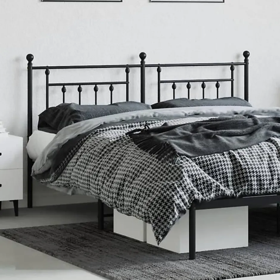 Vidaxl Tête de lit métal noir 160 cm 353572 New