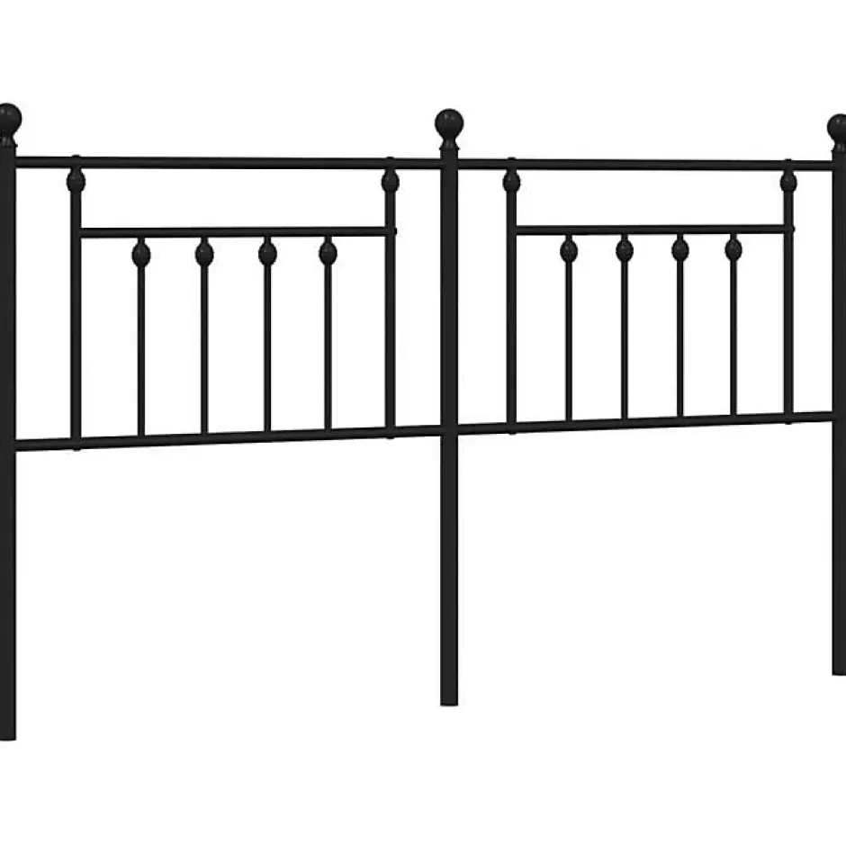 Vidaxl Tête de lit métal noir 160 cm 353572 New
