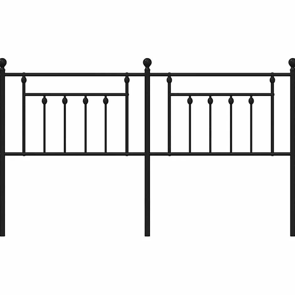 Vidaxl Tête de lit métal noir 160 cm 353572 New