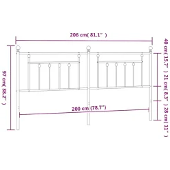 Vidaxl Tête de lit métal noir 200 cm 353575