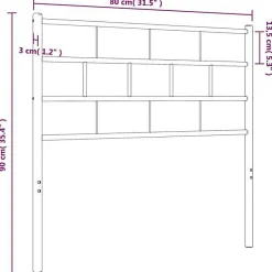 Vidaxl Tête de lit métal noir 75 cm 355685