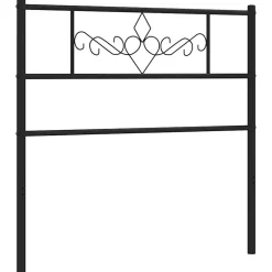Vidaxl Tête de lit métal noir 75 cm 355293
