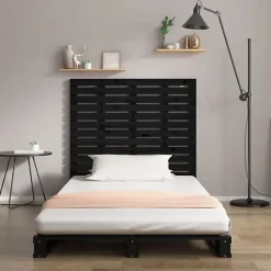 Vidaxl Tête de lit murale Noir 146x3x91,5 cm Bois massif de pin 824687 New