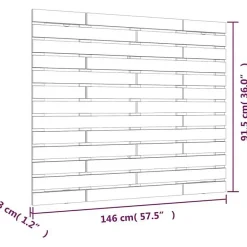 Vidaxl Tête de lit murale Noir 146x3x91,5 cm Bois massif de pin 824687 New