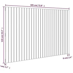 Vidaxl Tête de lit murale Marron miel 185x3x110 cm Bois massif de pin 824966