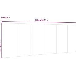Vidaxl Tête de lit murale Sonoma gris 240x1,5x80 cm Bois d'ingénierie 816980