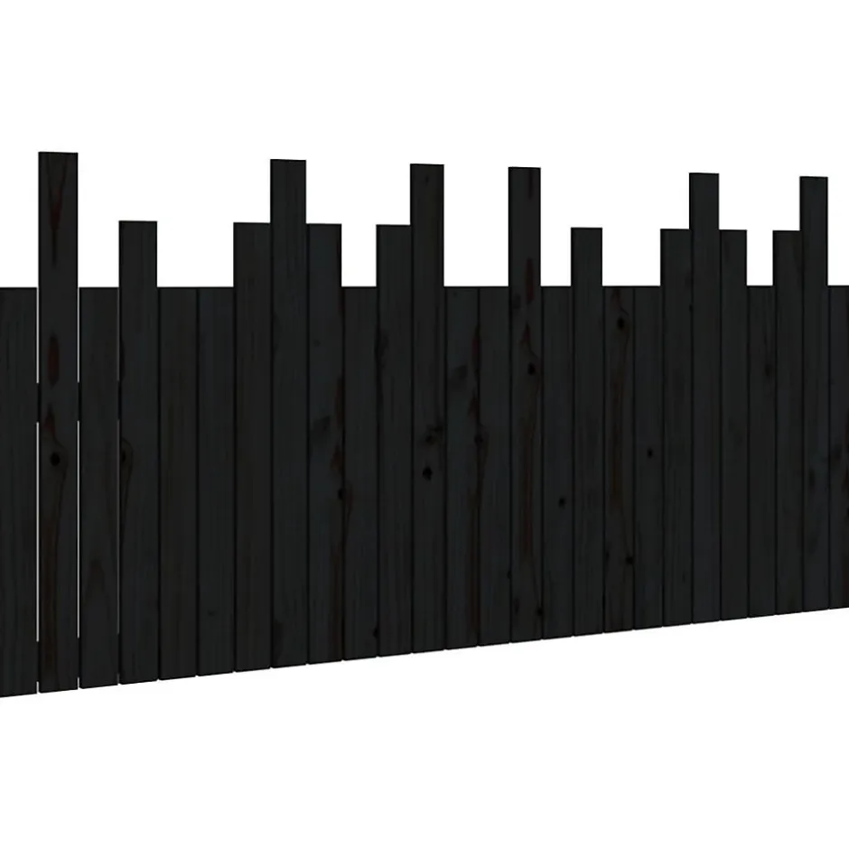 Vidaxl Tête de lit murale Noir 166x3x80 cm Bois massif de pin 824812