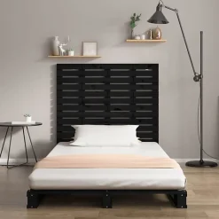 Vidaxl Tête de lit murale Noir 126x3x91,5 cm Bois massif de pin 824682