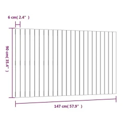 Vidaxl Tête de lit murale Blanc 147x3x90 cm Bois massif de pin 824894