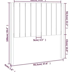 Vidaxl Tête de lit Noir 95,5x4x100 cm Bois massif de pin 818854 Online