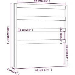 Vidaxl Tête de lit Noir 95x4x100 cm Bois massif de pin822236 Hot