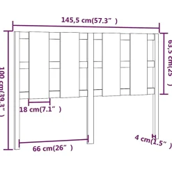 Vidaxl Tête de lit Noir 145,5x4x100 cm Bois massif de pin 817994 Outlet