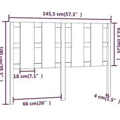 Vidaxl Tête de lit Noir 145,5x4x100 cm Bois massif de pin 817994 Outlet