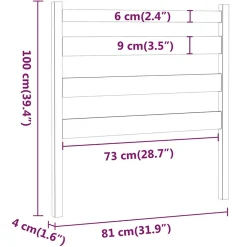 Vidaxl Tête de lit Noir 81x4x100 cm Bois massif de pin 818399