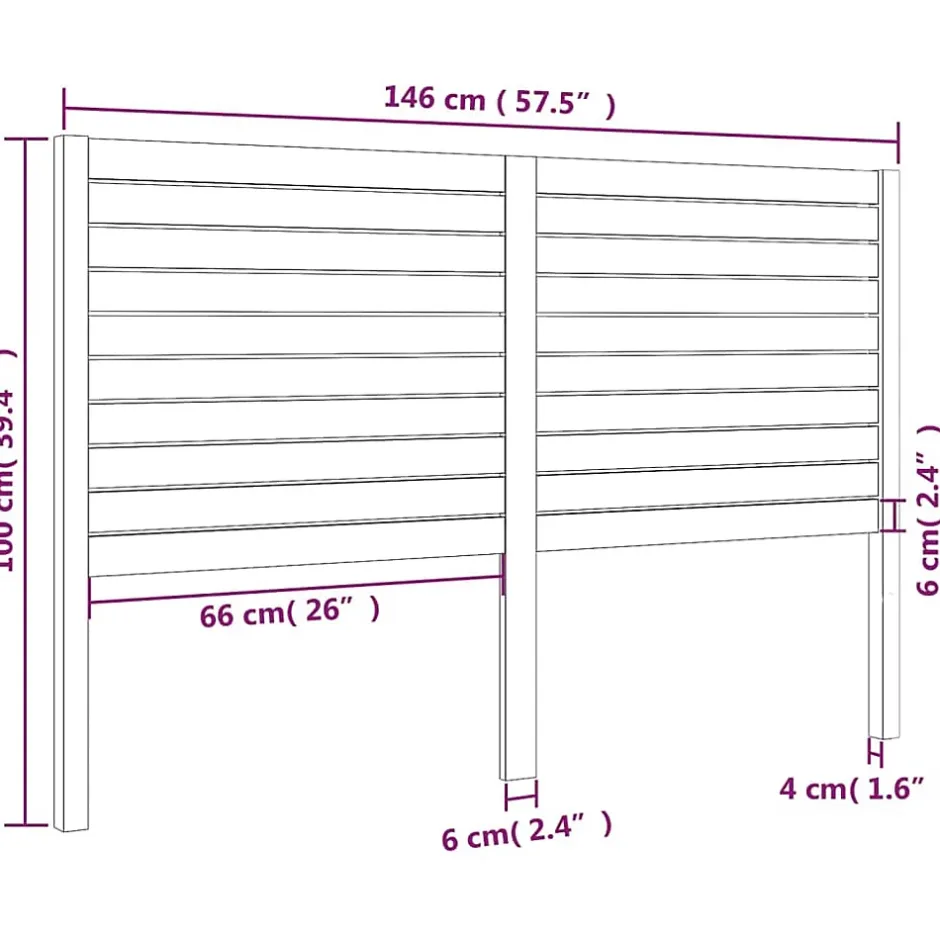 Vidaxl Tête de lit Noir 146x4x100 cm Bois massif de pin 819024 Best
