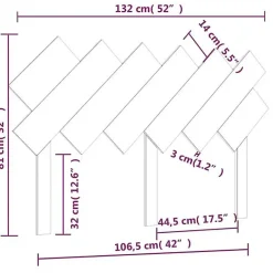 Vidaxl Tête de lit Noir 132x3x81 cm Bois massif de pin 819219 Hot
