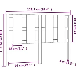 Vidaxl Tête de lit Noir 125,5x4x100 cm Bois massif de pin 817984
