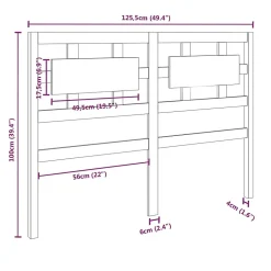 Vidaxl Tête de lit Noir 125,5x4x100 cm Bois massif de pin 818034 Discount