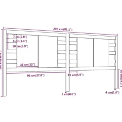 Vidaxl Tête de lit Noir 206x4x100 cm Bois massif de pin 818794 Discount