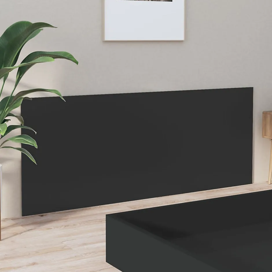 Vidaxl Tête de lit Noir 200x1,5x80 cm Bois d'ingénierie 811044