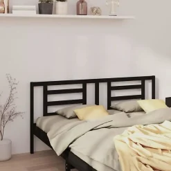 Vidaxl Tête de lit Noir 206x4x100 cm Bois de pin massif 818844 Sale