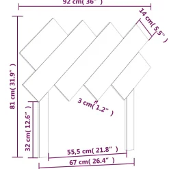 Vidaxl Tête de lit Noir 92x3x81 cm Bois massif de pin 819204