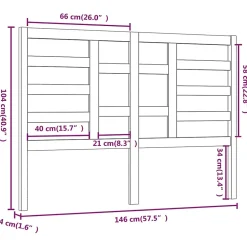 Vidaxl Tête de lit Noir 146x4x104 cm Bois massif de pin 818144
