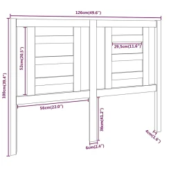 Vidaxl Tête de lit 126x4x100 cm Bois massif de pin 818810
