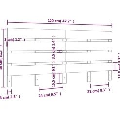 Vidaxl Tête de lit 120x3x80 cm Bois massif de pin821337 Outlet