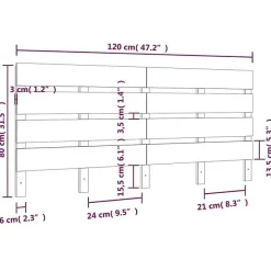 Vidaxl Tête de lit 120x3x80 cm Bois massif de pin821337 Outlet