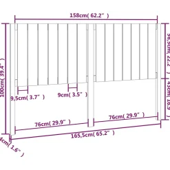 Vidaxl Tête de lit 165,5x4x100 cm Bois massif de pin 818880 Clearance