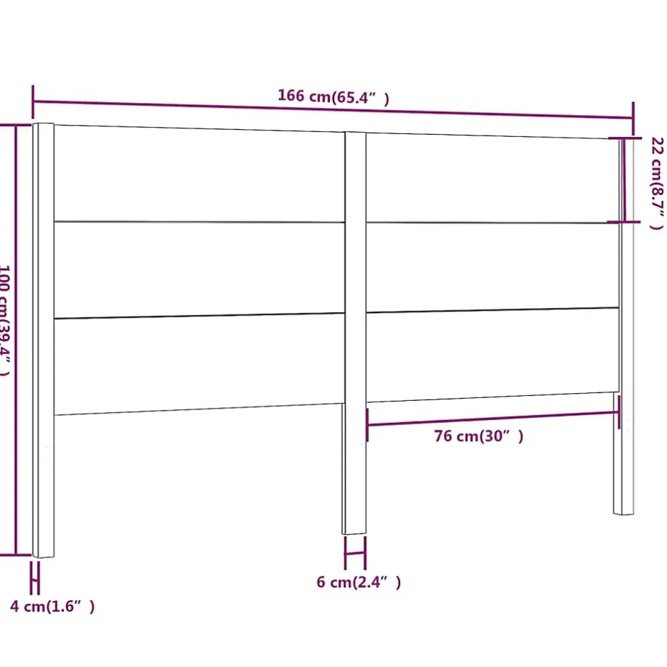 Vidaxl Tête de lit 166x4x100 cm Bois massif de pin 818730 Sale