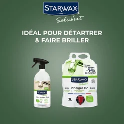 Starwax Vinaigre blanc détartrant pulvérisateur 14° 1L