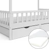 Vitalispa® Vitalispa Lit cabane Blanc 80x160 cm avec 2 tiroirs et matelas