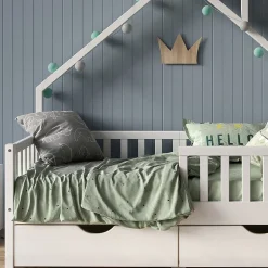 Enfant Vitalispa® Vitalispa Lit cabane Blanc 80x160 cm avec 2 tiroirs