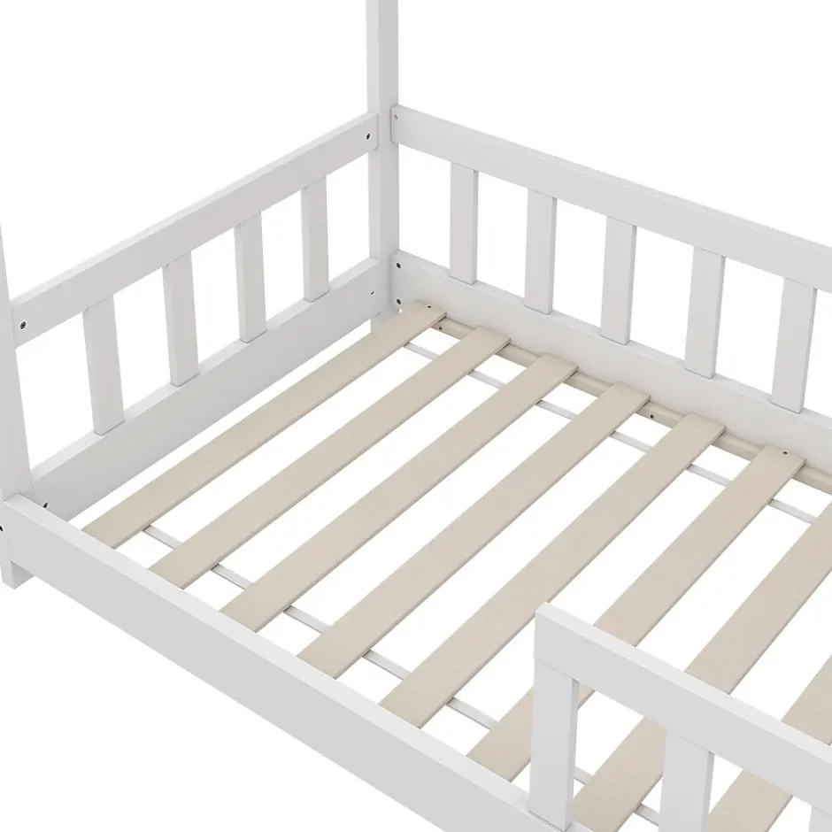 Vitalispa® Vitalispa Lit cabane Blanc 80x160 cm avec protection anti-chute