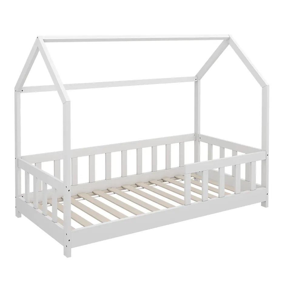 Vitalispa® Vitalispa Lit cabane Blanc 80x160 cm avec protection anti-chute