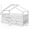 Vitalispa® Vitalispa Lit cabane Blanc 80x160 cm avec 2 tiroirs Best