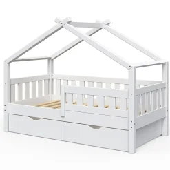 Vitalispa® Vitalispa Lit cabane Blanc 80x160 cm avec 2 tiroirs Best