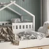 Vitalispa® Vitalispa Lit cabane Blanc 80x160 cm avec lit dappoint et matelas Outlet