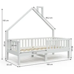 Enfant Vitalispa® Vitalispa Lit cabane Blanc 80x160 cm