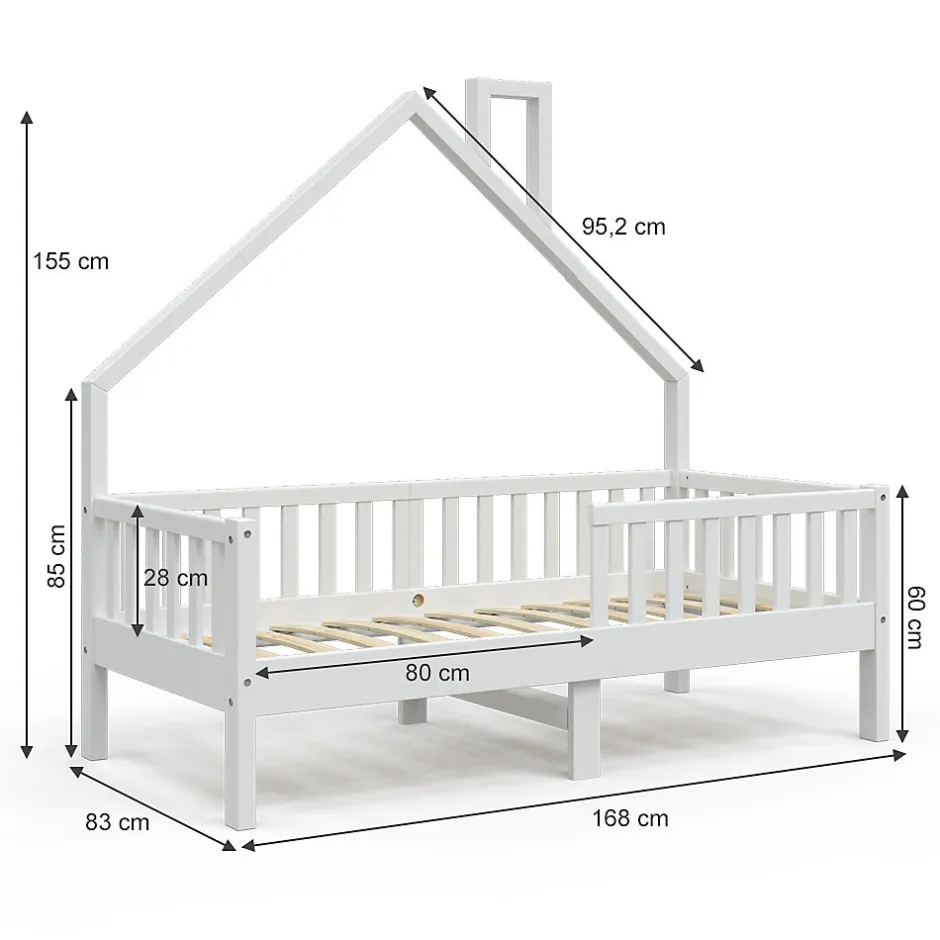 Enfant Vitalispa® Vitalispa Lit cabane Blanc 80x160 cm