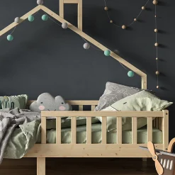 Enfant Vitalispa® Vitalispa Lit de maison Naturel bois 90x200 cm